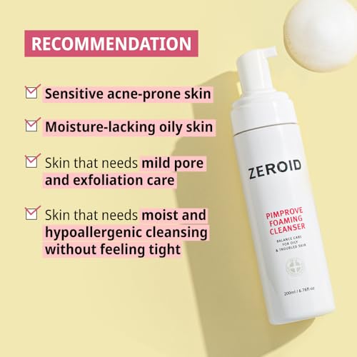 ZEROID Pimprove Foaming Facial Cleanser for Oily & Sensitive Skin 6.8 fl oz