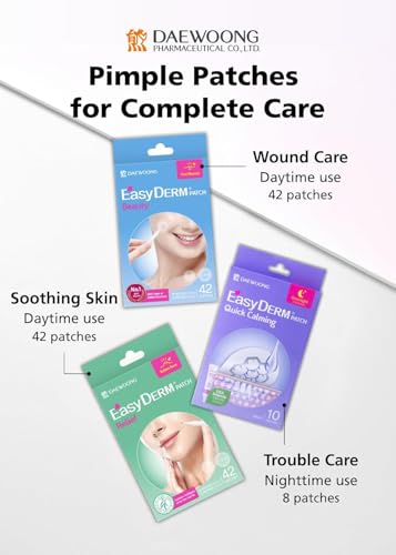 DWEasyDerm Hydrocolloid Pimple Patch 3 Pack - Korean Acne Care, 126 Patches, 2 Sizes