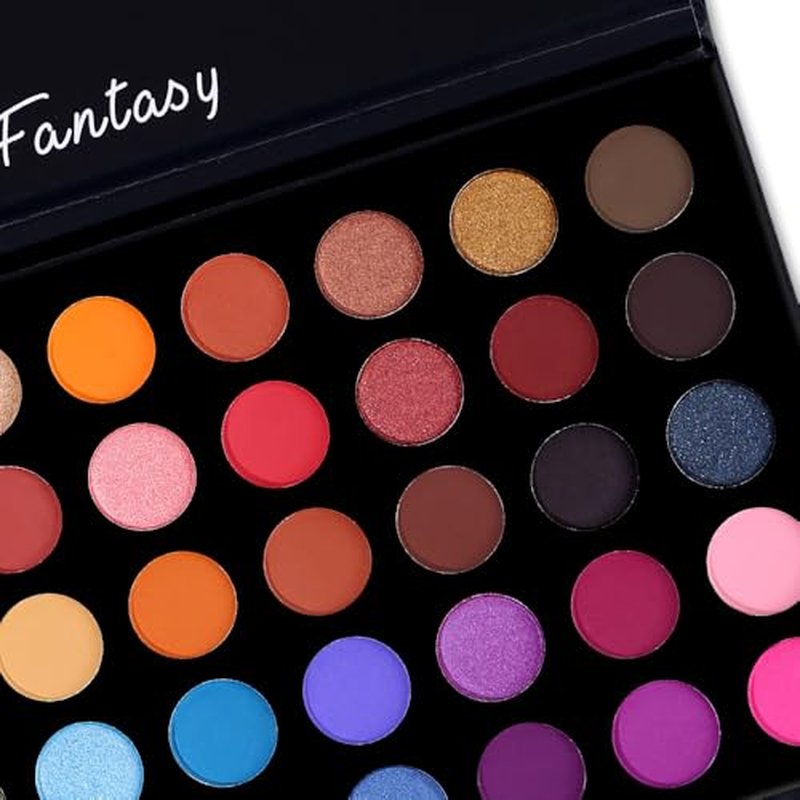 40 Colors High Pigmented Shimmer Matte Eyeshadow Makeup Palette Full Spectrum Artist Glitter Metallic Waterproof Creamy Blendable Eye Shadow Cosmetics (Color 1)
