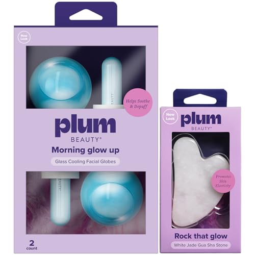 Face Massage Set with Gua Sha Stone & Ice Globes for Skin Firming & Relaxation