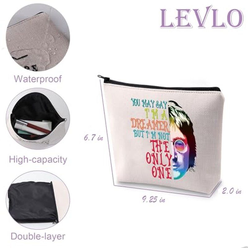 LEVLO Rock Band Lady Travel Zipper Pouch You May Say I'm A Dreamer Makeup Bag Graduation Music inspired Gift (I'm A Dreamer)