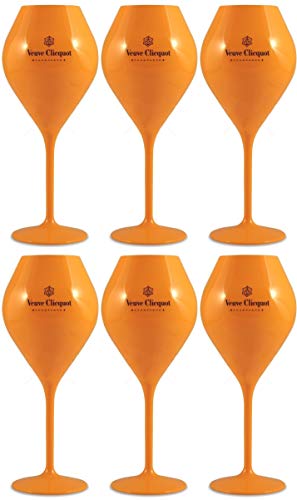 6-Pack Yellow Polycarbonate Champagne Flutes - Poolside Glasses Set