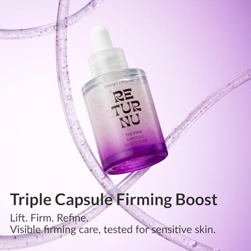 The Firm Ampoule, Anti-Aging Face Serum with Peptides, Bakuchiol & Korean Thistle, Firm & Lift, Wrinkle Care, Reduce Facial Puffiness, Vegan Korean Skincare (30ml / 1.01 fl. oz)