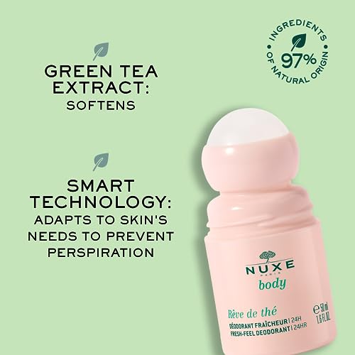 NUXE Huile Prodigieuse Riche Nourishing Oil (3.3 Fl Oz) & R?ve de Th? Aluminum-Free Deodorant (1.6 Fl Oz), Skincare Duo for Intense Hydration & 24-Hour Freshness
