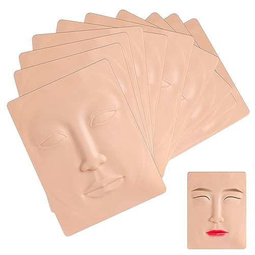 Beige Tattoo Practice Skin 10pcs for Face Permanent Makeup Silicone Skin Training