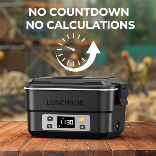 Chefeden Cordless Heated Lunch Box for Adults, 5.5-Cup, Black with Smart Timer