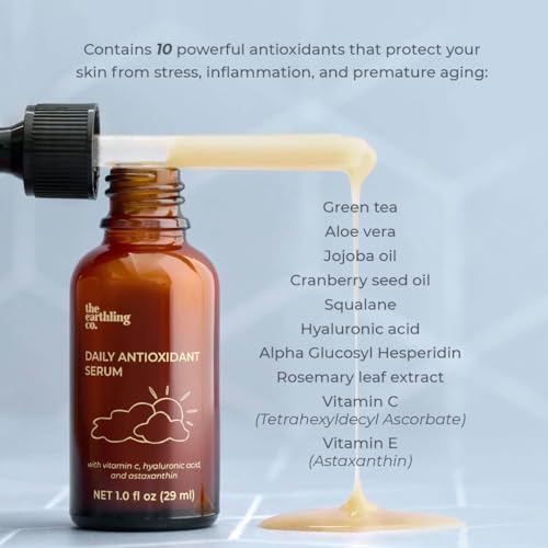 Vitamin C & Hyaluronic Acid Face Serum - Brightening, Hydrating Skin Care for Sensitive Skin - 1 fl oz