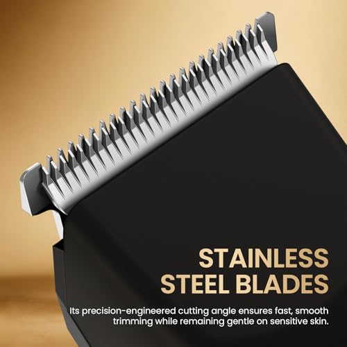 Men's Black Beard Trimmer with 20 Adjustable Lengths, Waterproof Cordless Groomer