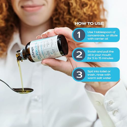 Oil Pulling Mouthwash for Teeth & Gums - Natural Oral Care Concentrate