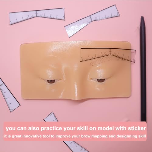 Eyebrow Ruler Sticker Eyebrow Easy Mapping Shaping Sticker Stencil Microblading Pmu Measure Tool Brow Shape Design Positioning Stickers(20Pcs/Bag)