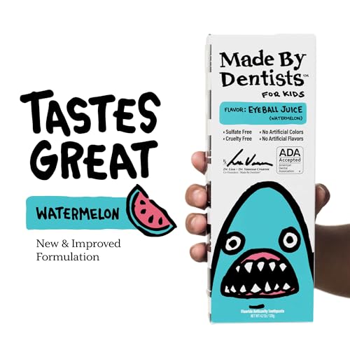 Kids Fluoride Toothpaste Watermelon - Shark-Themed 4-Pack, SLS-Free, Enamel Safe, Vegan & Dentist-Recommended
