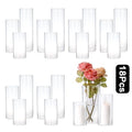 Clear Glass Candle Holder Set - 18 pcs with 3 Sizes for Wedding & Home Decor