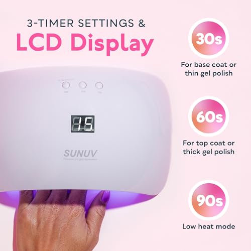 UV LED Nail Lamp for Gel Polish - Auto Sensor, Pink SUNUV SUN8