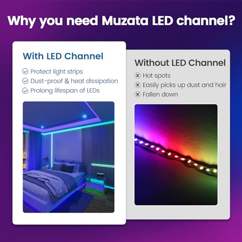 40 Pack LED Strip Channel with Milky Diffuser - 3.3ft Silver Aluminum for Indoor & Outdoor Lighting