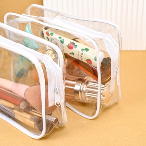 36 Pack Clear Makeup Bags - Travel Cosmetic Organizer Pouches, Waterproof PVC