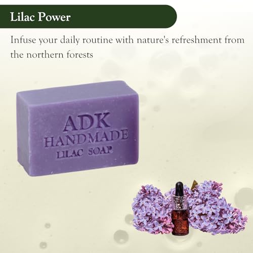 Adirondack Fragrance & Flavor Farm ADK Natural Lilac Soap Bar 16 oz., Handmade Vegan Olive Oil Body Soap for Dry and Sensitive Skin, Moisturising for Men, Women & Babies, Produced in the USA