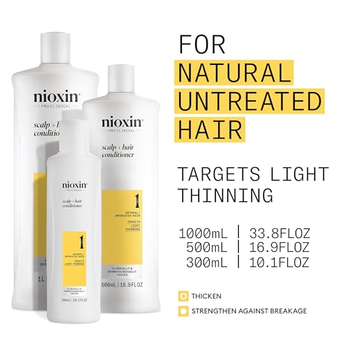 Nioxin System 1 Scalp & Hair Conditioner 16.9oz – For Natural Hair with Light Thinning, Pack of 1
