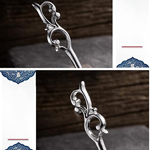 S925 Silver Hairpin Hair Fork - Chinese Style Wooden Hair Accessory (Tender Shoot) for Women
