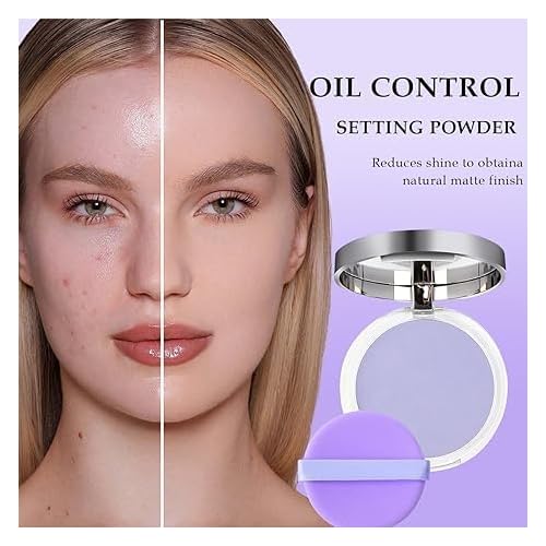 Jelly Pressed Setting Powder,Oil Control Face Pressed Powder,Clear Matte Oil Control Face-Long Lasting Finishing & Waterproof