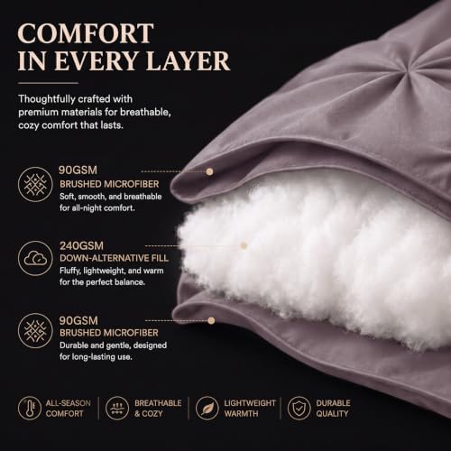 Oversized King Comforter Set Dusty Purple - 7 Piece Bed in a Bag
