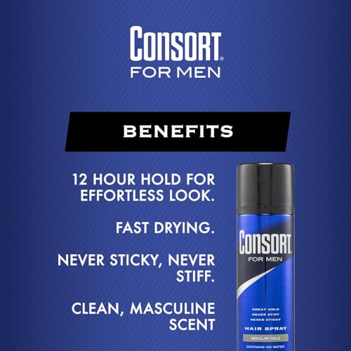 Consort Hair Spray 8.3 Ounce Regular Hold Aerosol (235ml) (6 Pack)
