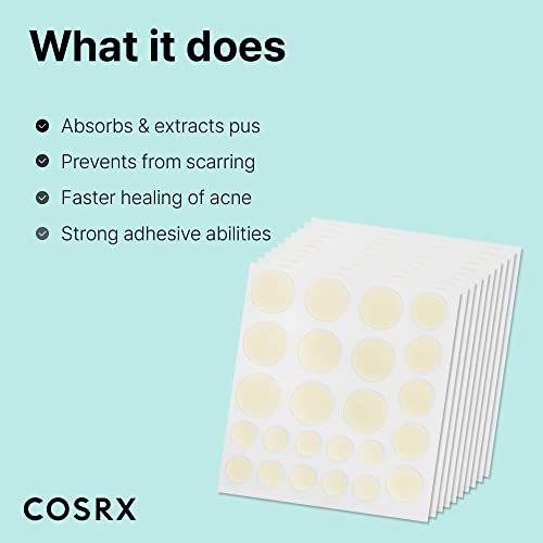 COSRX Acne Pimple Patches 3 Sizes Pack of 240 - Absorbing Hydrocolloid Spot Treatments