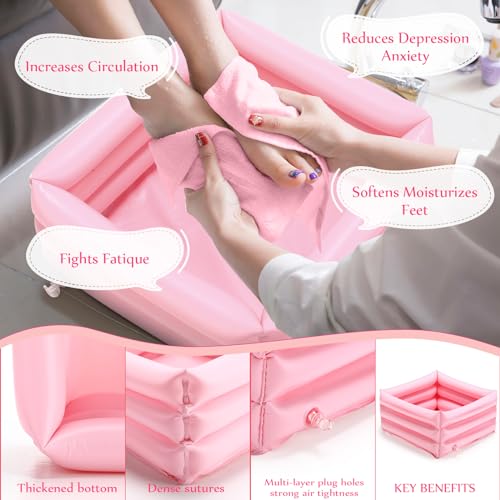 FillTouch Pink Foot Spa Kit with Towels for Kids - Spa Party Supplies