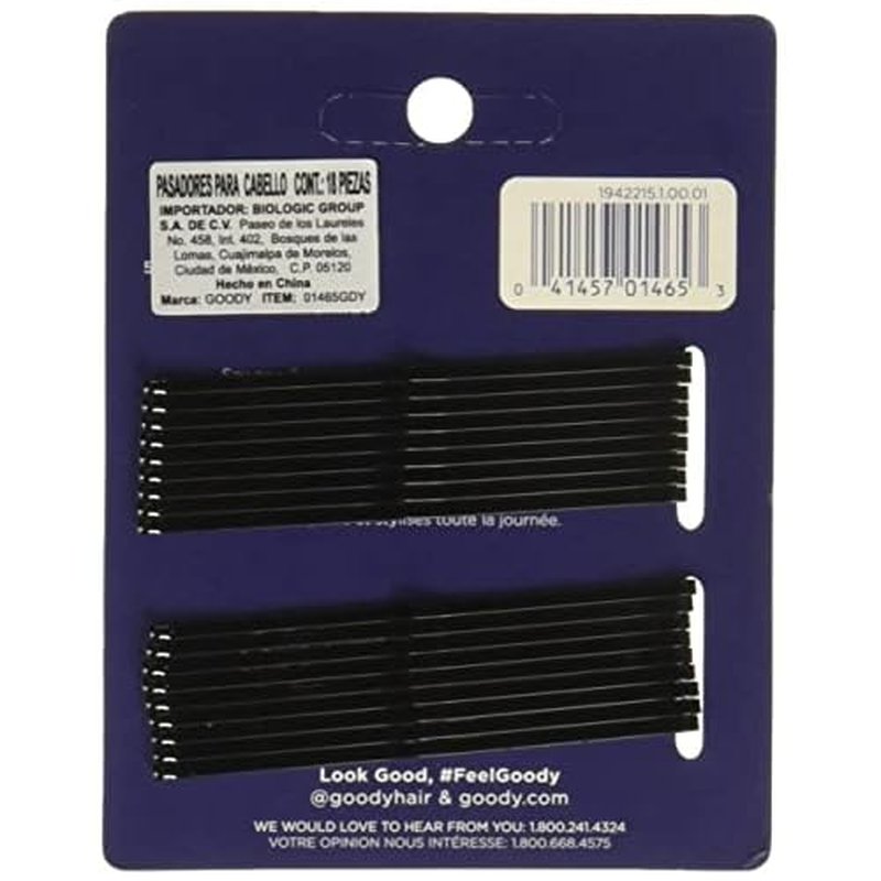 Goody Black Roller Pins, 3 inches 18 ea (Pack of 6)