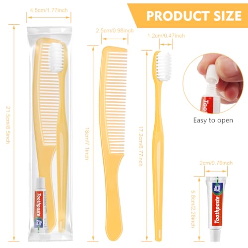 120 Pack Disposable Travel Toothbrush Sets with Toothpaste and Comb - Homeless Care Bulk