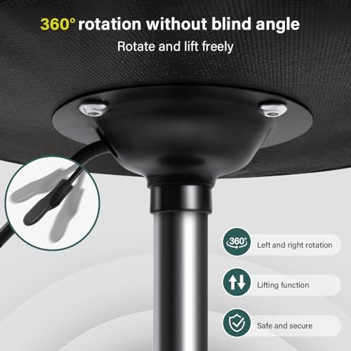 White Adjustable Swivel Salon & Spa Rolling Stool with Wheel - BFTOU