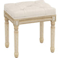 Yusong Upholstered Vanity Stool 17x13x18.6 Inches Beiged Small Bedroom Bench