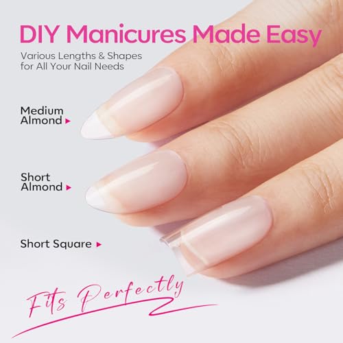 Modelones Nail Tips Set - Multi-Shape Gel Tips with 450 Pieces for Manicure