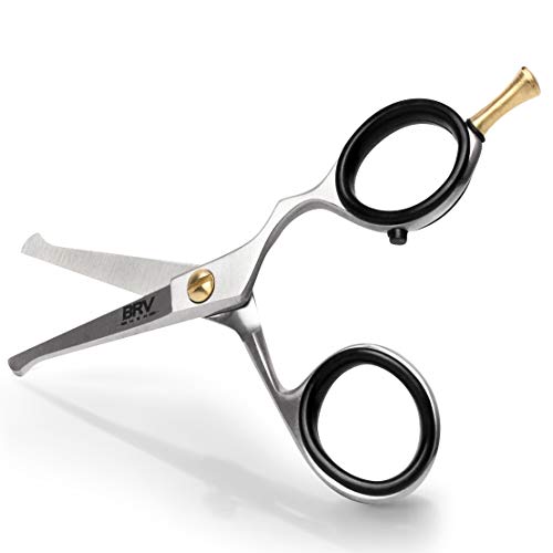 BRV MEN Right-Handed Rounded-Tip Nose & Ear Scissors 4.2" – High Carbon Stainless Steel