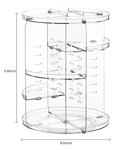 Large Capacity Rotating Makeup Organizer - Adjustable Carousel for Cosmetics & Skincare