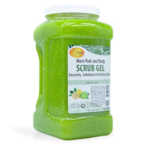 SPA REDI ? Lemon & Lime Pumice Scrub Gel, Exfoliating, Hydrating & Nourishing, Infused with Hyaluronic Acid, Amino Acids, Panthenol and Comfrey Extract for Glowy Smooth Skin ? 128oz Gallon