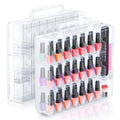 2 Pack Clear Nail Polish Organizer Case with Adjustable Dividers for 48 Bottles
