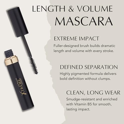 Length & Volume Mascara - Black, 0.25 Oz - Lengthening & Thickening Eyelash Makeup