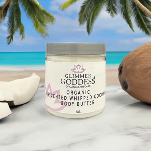 Organic Whipped Coconut Oil Body Butter Unscented - 8oz, Natural & Nourishing