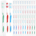 500 Pack Individually Wrapped Adult Toothbrushes with Covers - Bulk Multi-Color