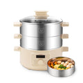 Electric Food Steamer with 2 Tiers, 13.7 Qt Large Capacity, Multi-Functional Kitchen Appliance