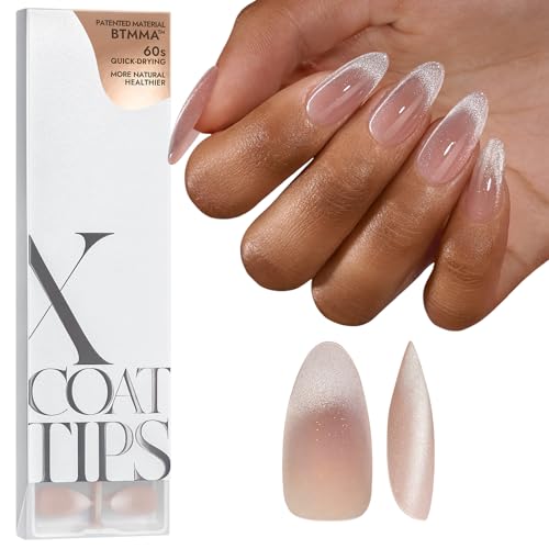 French Cat Eye Medium Almond Press On Nails - 150Pcs, Variation of French Cat Eye - Medium Almond