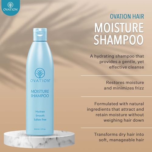 Ovation Moisture Shampoo 12 oz. Hydrating Hair Cleanser for All Hair Types
