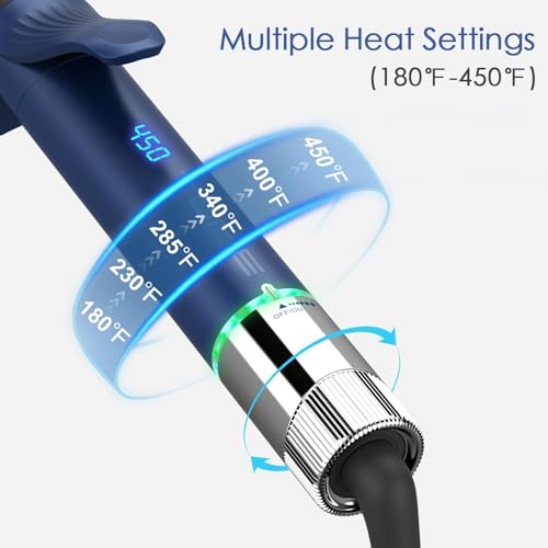 ToMe Oval Curling Iron 1.25 Inch Barrel - Loose Wave Styling, Dual Voltage