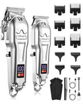 Ufree Cordless Hair Clippers & Trimmer Set with LED Display - Silver