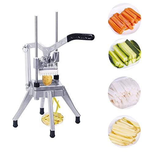 Commercial Vegetable & Fruit Chopper with 4 Blades - Stainless Steel Slicer for Kitchen and Restaurant