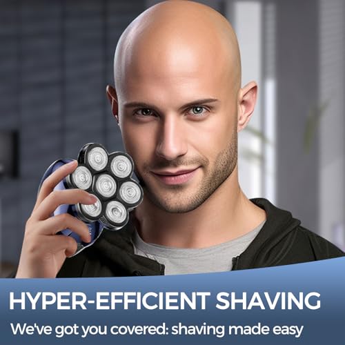 7 Blades Head Shaver Replacement Heads - 3 Count - Compatible with 5-Head & Above Models
