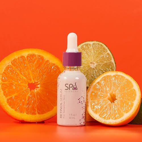 Spa Sciences - Retinol Serum - Made in the USA - Revitalizing Formula - With Bakuchiol, Turmeric, and Chamomile - Revive, Firm, Brighten - Vegan - For Sensitive Skin and All Skin Types - 1oz