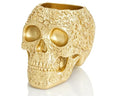Gold Skull Decorative Bowl Gothic Gift - Artistic Resin Centerpiece