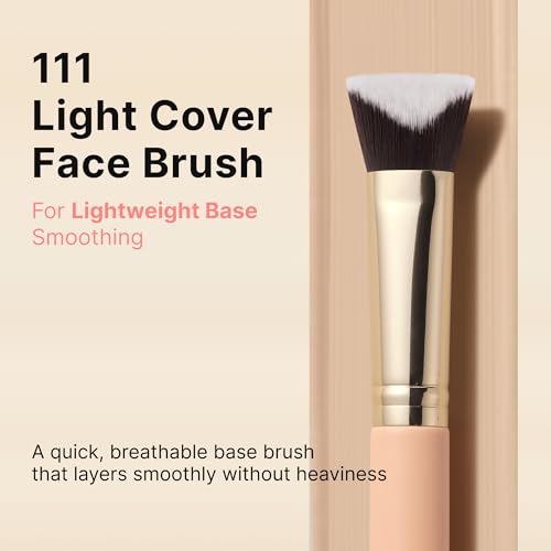 Light Coverage Foundation Brush for Liquid & Cream Makeup - Vegan Sculpt Edges