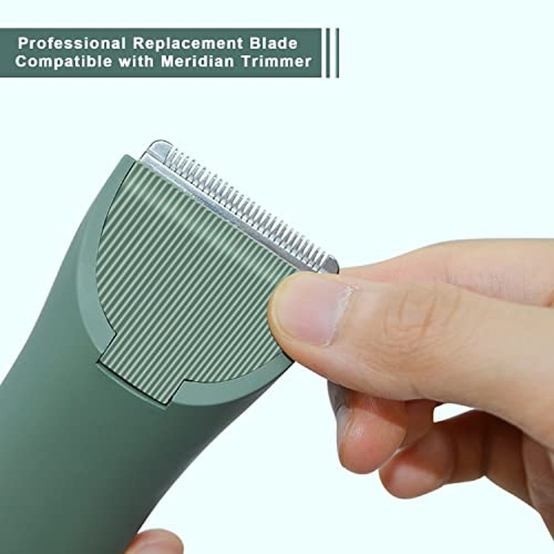 Audoc 3PCS Replacement Blades for Meridian Trimmer,Hygienic Ceramic Hair Replacement Blades for Meridian Body Trimmer (Onyx & Sage),Green